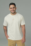 CAMISETA HOMBRE BOX FIT TEJIDO -BEIGE