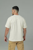 CAMISETA HOMBRE BOX FIT TEJIDO -BEIGE