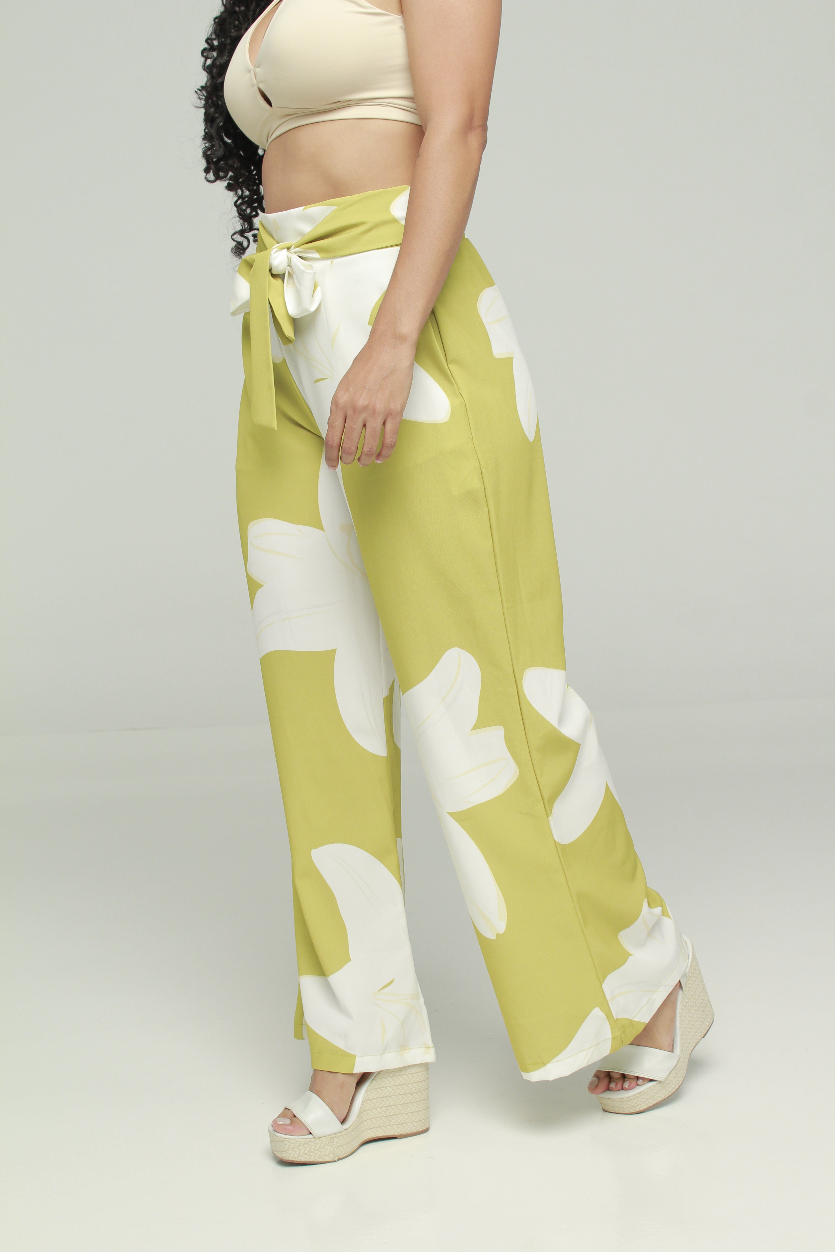 PANTALON MUJER ANUDADO ESTAMPADO