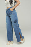 JEAN RIGIDO CARGO WIDE LEG TIRO ALTO